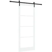 vidaXL Haustür Schiebetür ORKDAL Weiß und Schwarz 93 x 232 cm (1-St) schwarz