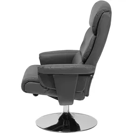 Beliani Massagesessel Kunstleder 76 x 100 x 76 cm Grau mit Fußhocker