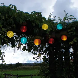 Star Trading Lichterkette Solar LED Lampions 2,7 m bunt