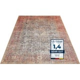 LUXOR living -LUXOR- living Teppich Lago - waschbarer In- und Outdoor Teppich modernes Design - pflegeleichter Teppich waschbar in Waschmaschine flexibel einsetzbar haustierfreundlich 80 x 150 cm Rot