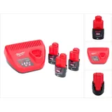 Milwaukee M12 NRG-303 Akku Starter Set 3x 12 V 3,0 Ah