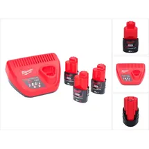 Milwaukee M12 NRG-303 Akku Starter Set 3x 12 V 3,0 Ah