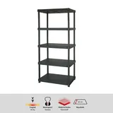 KETER Lagerregal Kunststoff 187x90x60 cm schwarz 5 Böden Tragkraft 400 kg