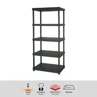 KETER Lagerregal Kunststoff 187x90x60 cm schwarz 5 Böden Tragkraft 400 kg