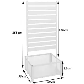 MCW Aluminium Beet mit Rankgitter MCW-P97 110 x 60 x 75 cm Dunkelbraun