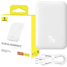 Baseus P10059002223-00, 6000 mAh, Wireless charging, 20 W White