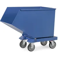 FETRA Muldenkipper Stahl 450 l blau mit Ablasshahn