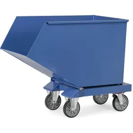 FETRA Muldenkipper Stahl 450 l blau mit Ablasshahn