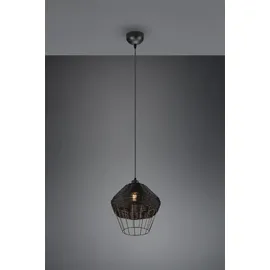 Trio Borka 1-flg. 30 cm rund Schwarz/Rattan