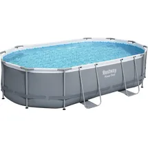 BESTWAY Power Steel Frame Pool oval Set 488 x 305 x 107 cm inkl. Filterpumpe