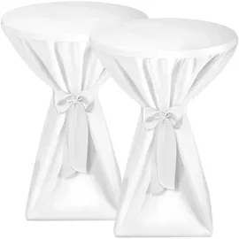 Beautissu Premium Stehtischhussen 80 cm Blickdicht Weiß