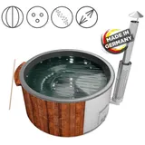 Holzklusiv Hot Tub Saphir 200 Thermoholz, Spa Deluxe Wanne Anthrazit,