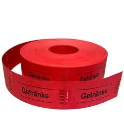 Gutscheinrolle Getränke rot 601054  1000Abrisse