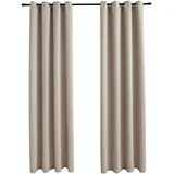 vidaXL Verdunkelungsvorhang Ösen 140 x 225 cm beige 2 St.