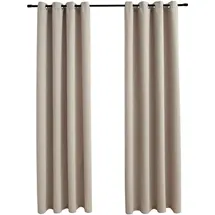 vidaXL Verdunkelungsvorhang Ösen 140 x 225 cm beige 2 St.