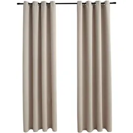 vidaXL Verdunkelungsvorhang Ösen 140 x 225 cm beige 2 St.