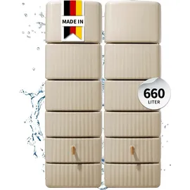 4rain Slim Wandtank Set 2 x 330 l inkl. Verbinder sandbeige