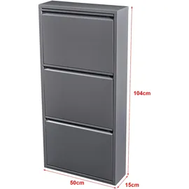 [en.casa] Sokndal 50 x 104 x 15 cm grau / grau