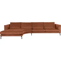 furninova Ecksofa »Designpolsterecke mit erstklassigem Sitzkomfort«, mit abgerundetem Longchair, im skandinavischen Design orange