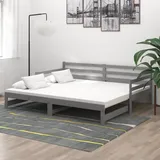 vidaXL Ausziehbares Tagesbett 90 x 200 cm grau