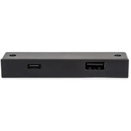Emuca Ladegerät USB A+C Linky (81x12mm) (2 Ports), USB Ladegerät, Schwarz