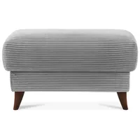 KONSIMO® Sitzhocker mit Stauraum GUSTAVO hergestellt in der EU, handgefertigt, braun Füße 13 cm, Elegant grau