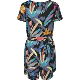 URBAN CLASSICS Damen Ladies Short Viscose Belt Jumpsuit blackfruity, XS - XS