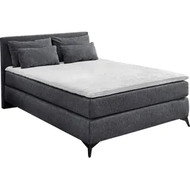 Jockenhöfer Gruppe Boxspringbett »Paulina, inkl. Topper und Kissen, Härtegrade wählbar« 140x200 cm oder 180x200cm, grau