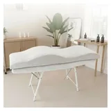 STM Company Massageliege Memory Foam Wellenmatratze für Kosmetikliege (180x60 cm / 190x70 cm, mit Veloursbezug), Anatomischer Lash Topper für Wimpern, PMU & Kosmetik weiß 190x70 cm