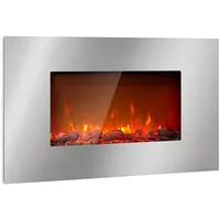 Klarstein Elektrokamin, Elektro Heizungen für Wohnzimmer & Innenräume, Elektrischer Kamin mit LED Flammen, Kamin zur Wandmontage, Heizlüfter mit Timer, Einstellbarer Thermostat, Heizung 2000 W