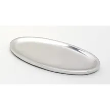 Kerzenteller oval 17 x 10 cm Aluminium Silber