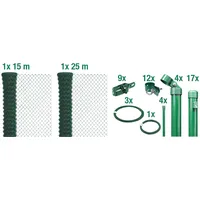 GAH Alberts Alberts Maschendrahtzaun Komplettset, zum Einbetonieren grün 80 cm Länge 40 m