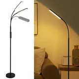 LuminexDesigns LED Stehlampe Wohnzimmer Leselampe – 18W Super Helle Dimmbare Stehleuchte 2700K-6500K mit Fernbedienung, Timer, Energiesparend Kinderfreundlich für Schlafzimmer, Büro, Leseecke Schwarz