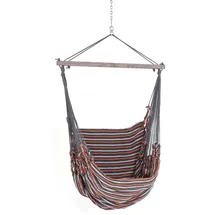 Chico Hängesessel 190 x 95 cm Synthetik grau-orange (inkl. Drehwirbel, Karabiner und Kette)