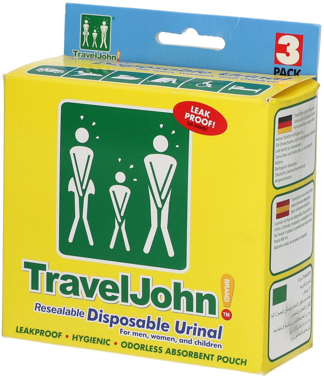 TravelJohn! Sacs urinaire 3x800 ml sachet(s)