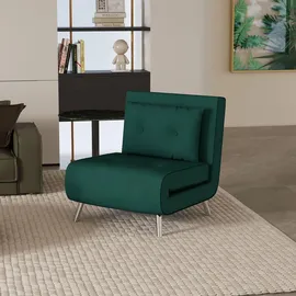 Homcom Schlafsessel Klappsessel mit Bettfunktion Einzelsofa mit Kissen Samtoptik
