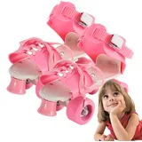 Anfänger Rollschuhe, 9x17,5x20cm, Verstellbare Rollschuhe, Quad Skating Schuhe Für Kinder, Verschleißfest Und Ohne Ausziehen, Für Anfänger, Jugendliche