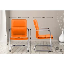 deluke Besucherstuhl Kunstleder Orange