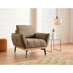 Sessel EXXPO - SOFA FASHION "Palic, Loungesessel", braun (goldbraun), B:92cm H:87cm T:95cm, Sessel, Einzelsessel, inklusive Rückenverstellung
