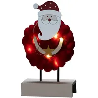 Konstsmide LED Holzsilhouette Weihnachtsmann rot