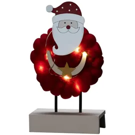 Konstsmide LED Holzsilhouette Weihnachtsmann rot