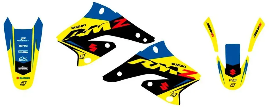 Blackbird Racing Dream 5 Suzuki Rm-z 250 04-06 Aufkleber - Black / Blue / Red / White / Yellow - One Size