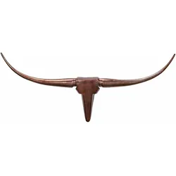 Kadima Design Dekoratives Bull Geweih M, Aluminium, für einzigartiges Jagdambiente, hochwertige Verarbeitung, abstraktes Design. Bronze, 100x6x40 cm
