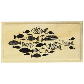 KnorrPrandell Fischschwarm Stempel Holz 9,5 x 4,7 cm