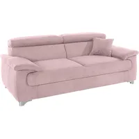 2,5-Sitzer DOMO COLLECTION "Mira" Sofas Gr. B/H/T: 205cm x 78cm x 100cm, Luxus-Microfaser, mit Kopfteilverstellung, rosa (flamingo) inklusive Kopfteilverstellung