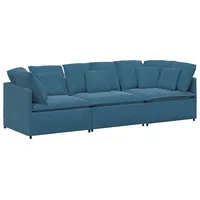 VidaXL Modulares Sofa mit Kissen Samt Blau