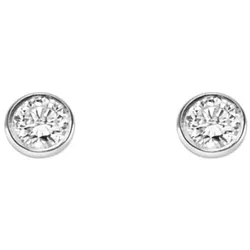 Paar Ohrhänger ADELIA ́S, silber, Ohrringe, Damen, Damen, 0,15 ct VVS = sehr sehr kleine Einschlüsse, Weißgold 585, mit Diamant / Brillant für Damen