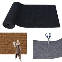 200cmx40cm Selbstklebend Kratzteppich Katze Wand, Kratzmatte Katze, Kratzbretter Katze Wand, Kratzbrett Katzen, DIY Trimmbarer Teppich Matte Pad Katzenkratzbretter Katzenkratzmatte (Schwarz)