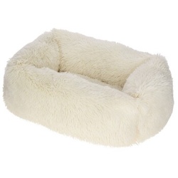 Kerbl Pet Kuschelbett Fluffy, Creme, Eckig, 60x40cm