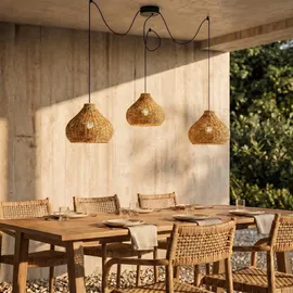 LUCANDE Außenleuchte Rattan 100 x 100 x 24 cm 3-flg. beige
